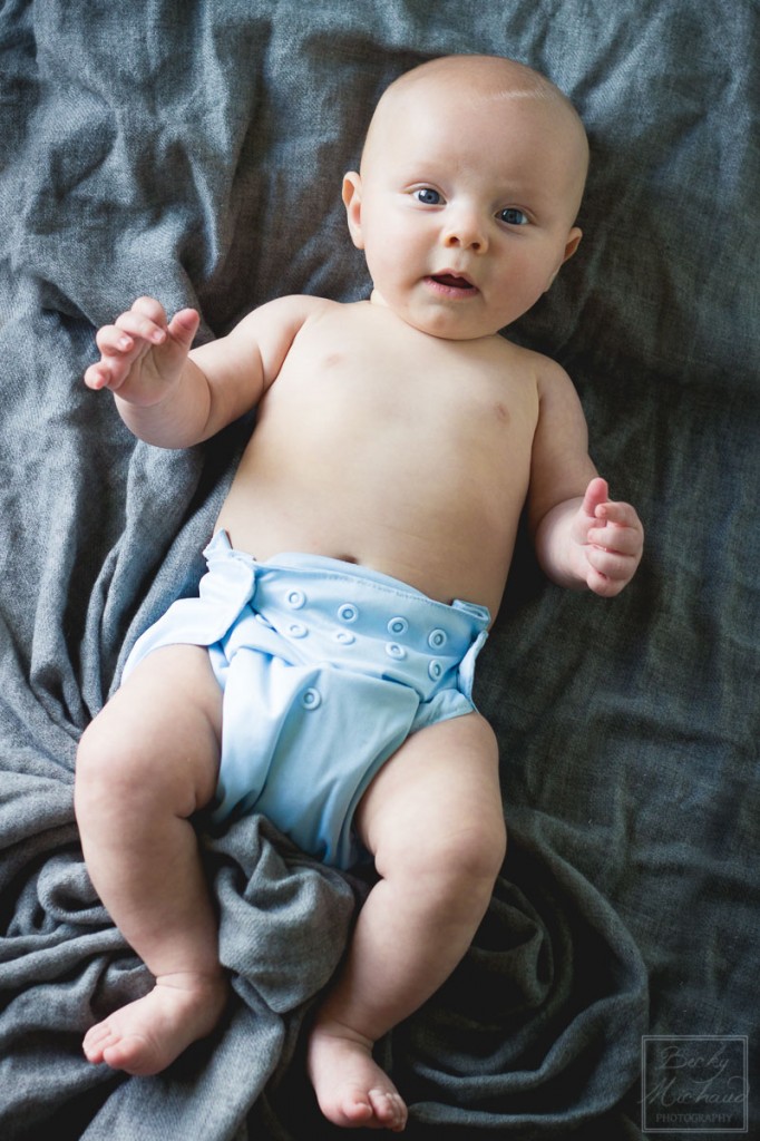 Portrait of three month old boy