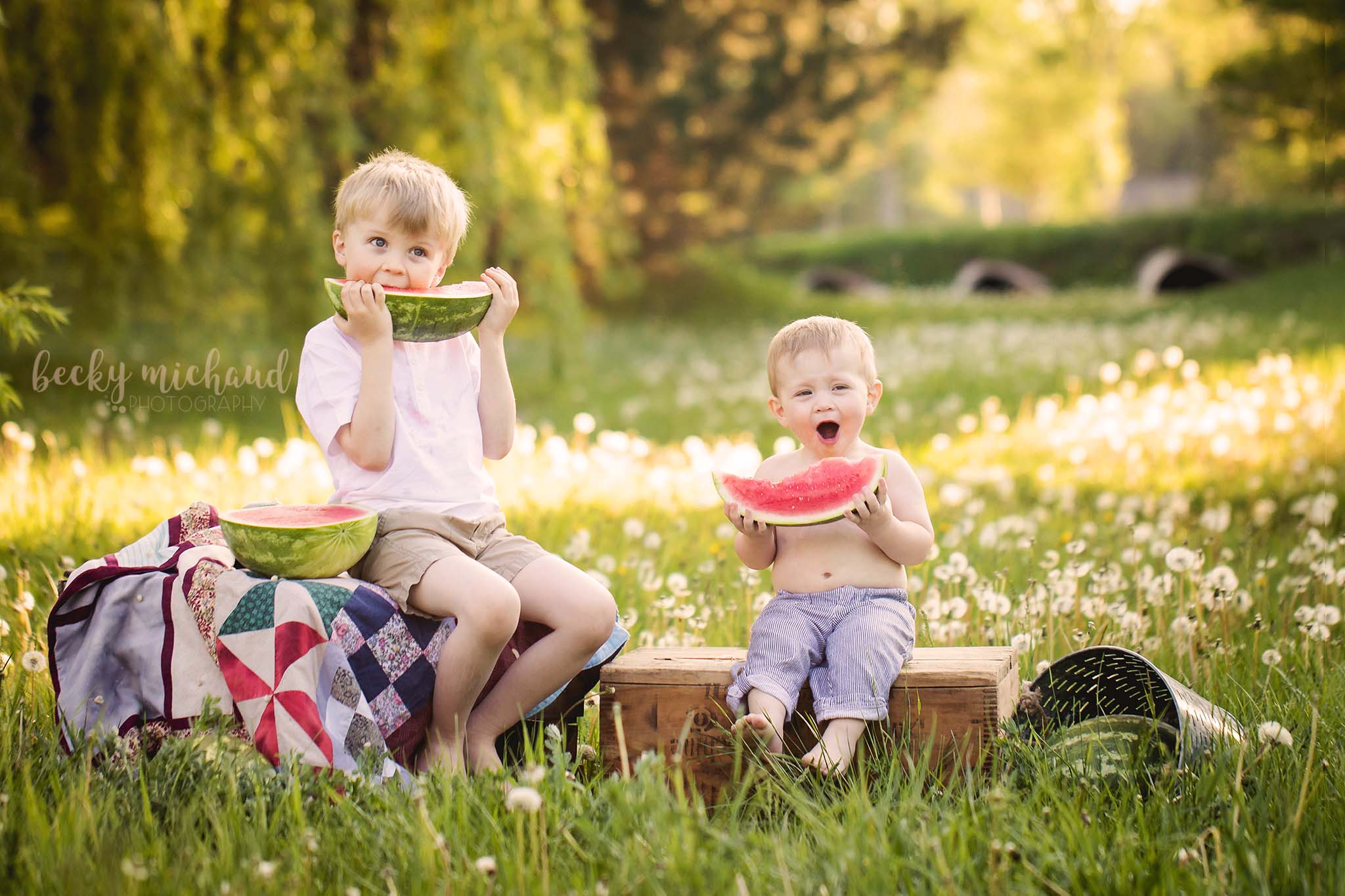 Watermelon mini sessions in Fort Collins by Becky Michaud, family photographer