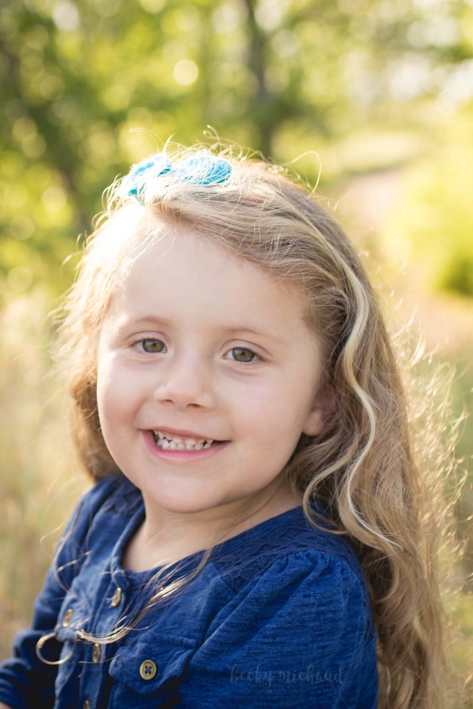 Child portrait of a young girl taken by Becky Michaud, Fort Collins photographer