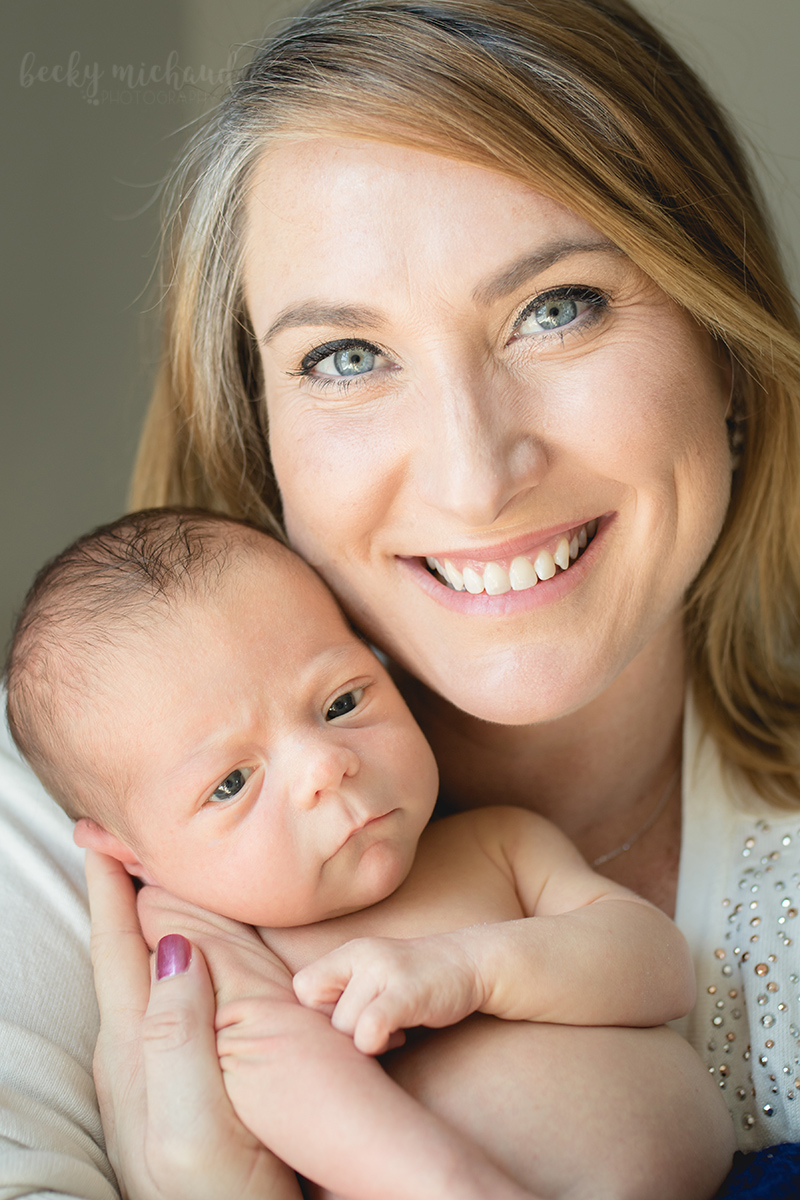 portrait of a mom and her new baby taken by Becky Michaud, Fort Collins newborn photographer