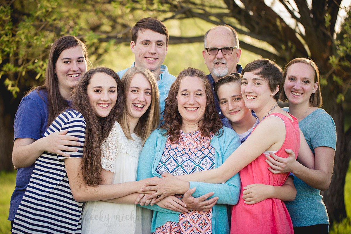 A big family shares a hug during their Fort Collins photo session