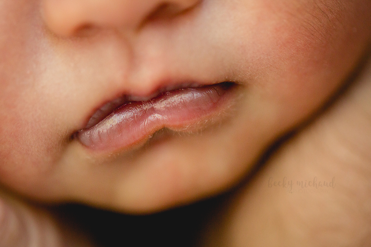 Macro image taken with a canon 100mm 2.8 lens of a baby's lips