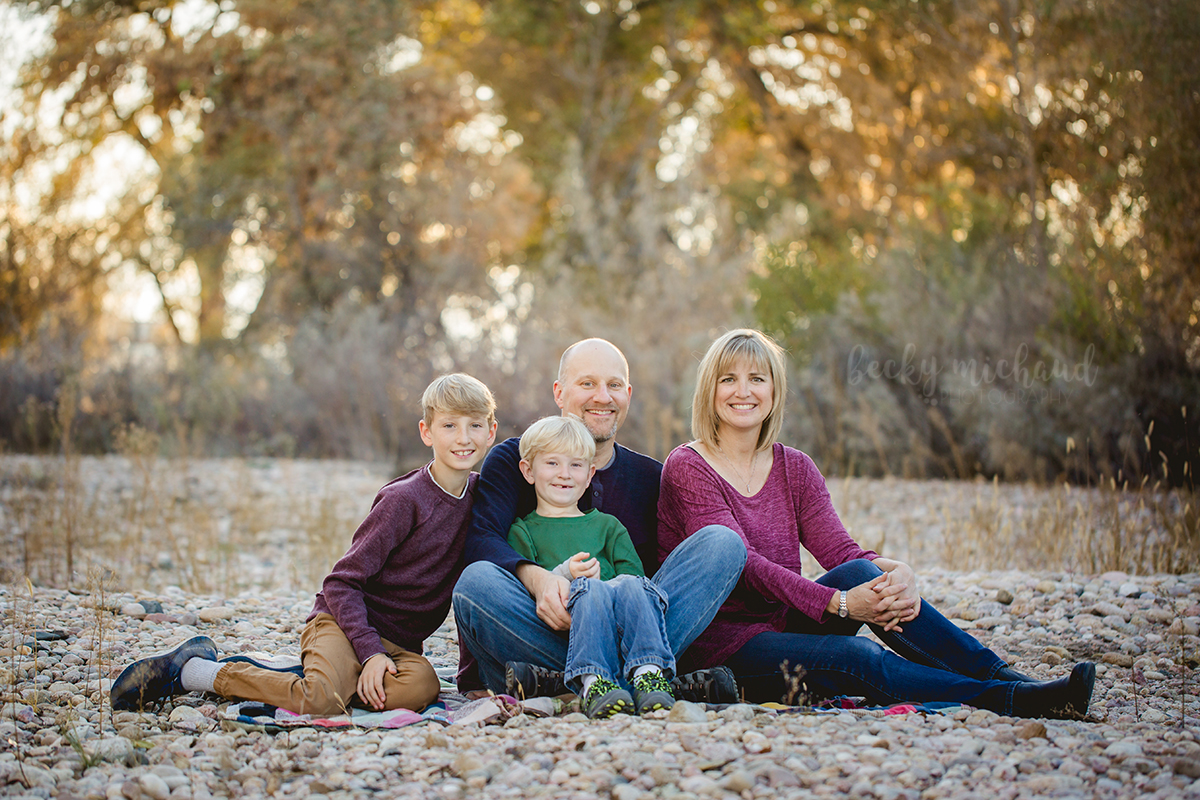 A family photo taken at the Environmental Learning Center in Fort Collins, Colorado