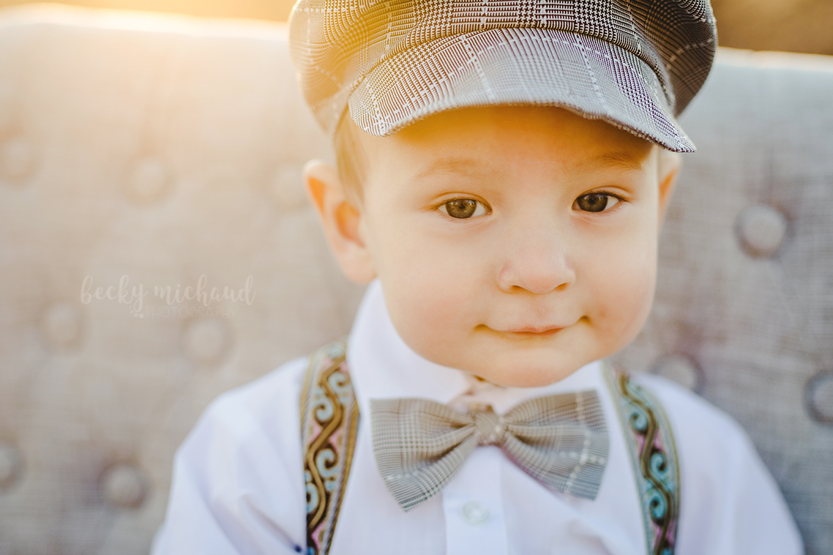 Portrait of a one year old boy taken by Becky Michaud, Fort Collins photographer