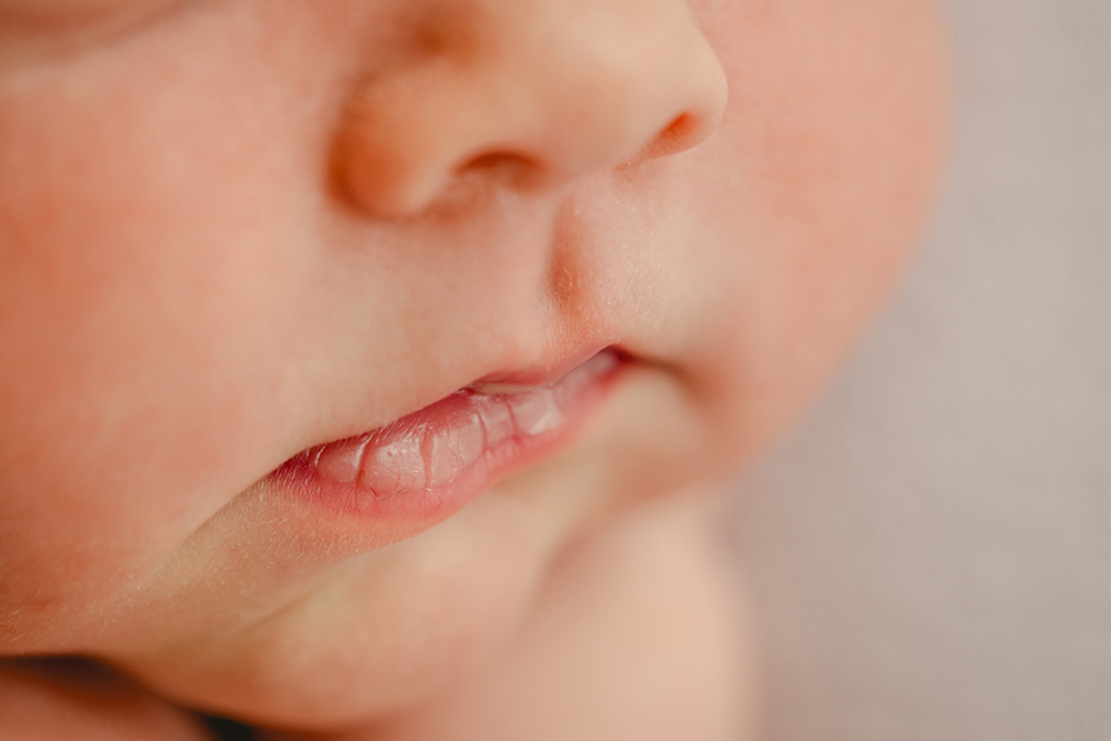 detail shot of baby lips taken by Becky Michaud, Fort Collins newborn photographer