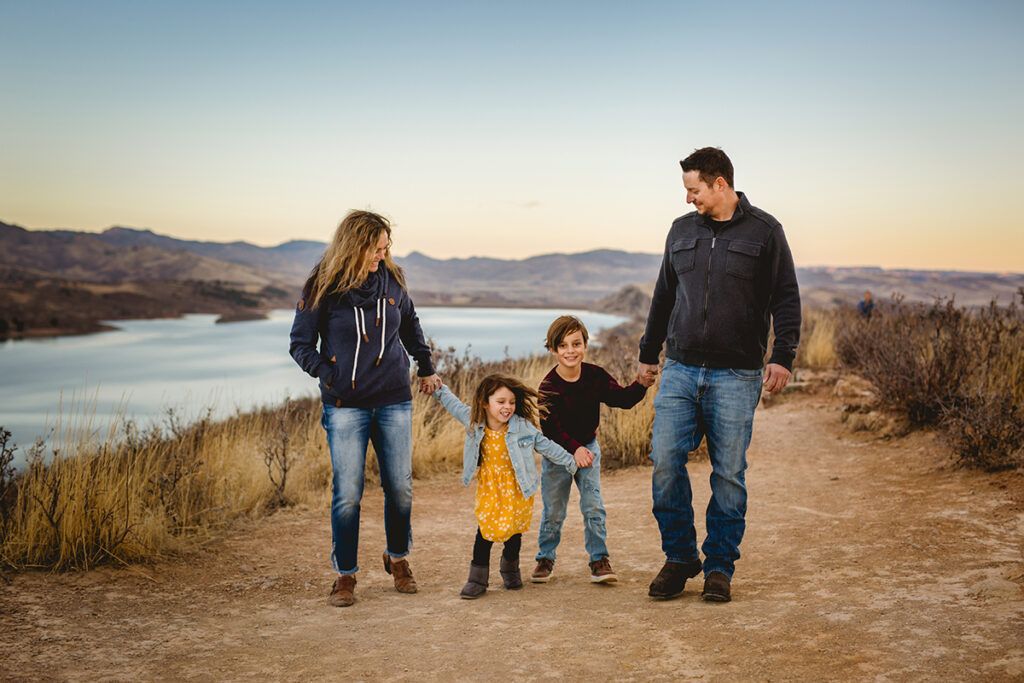 Family photography at Horsetooth Reservoir in Fort Collins, Colorado